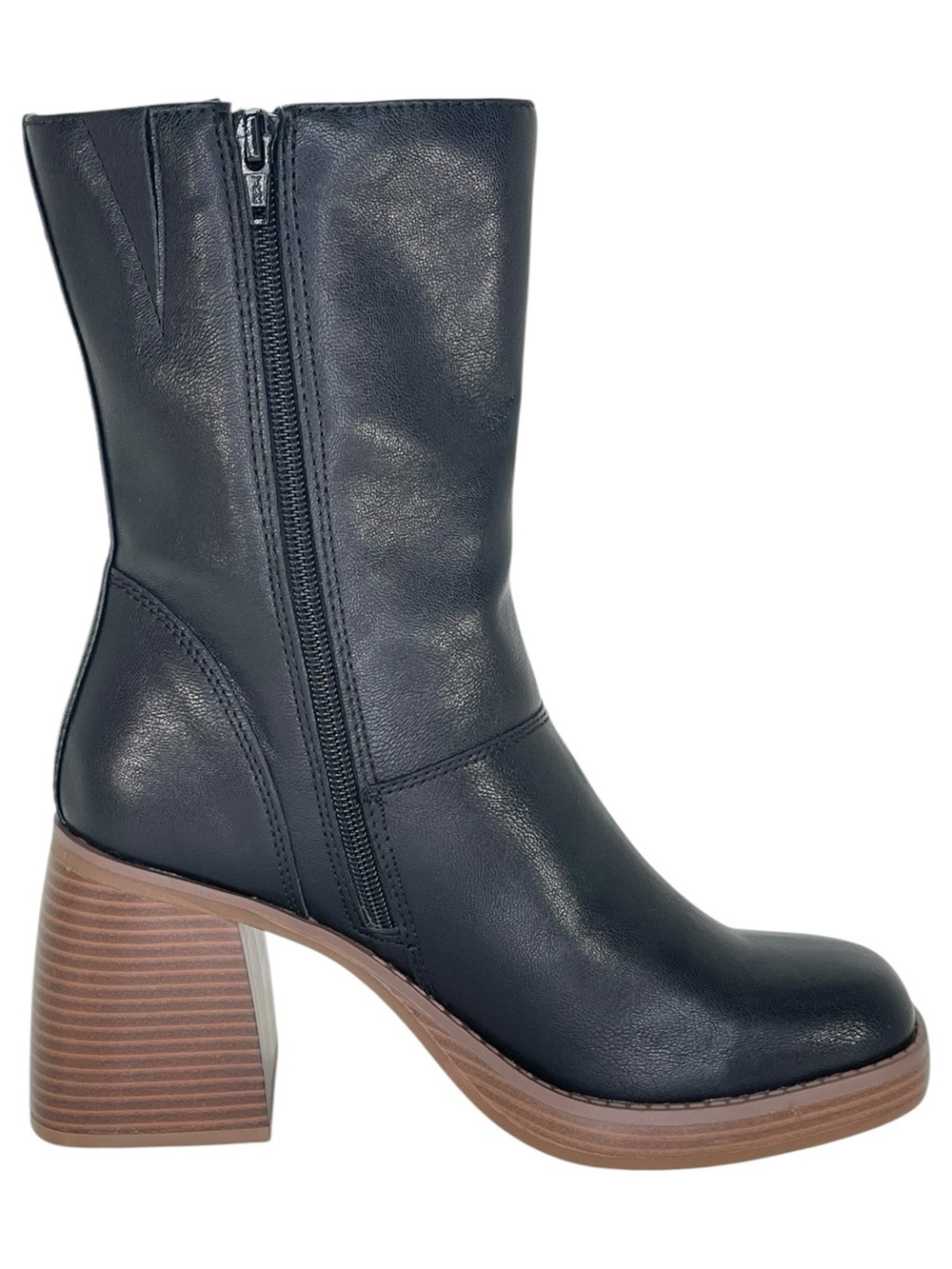 Sun + Stone Aleenn Black Faux Leather High Top Womens Ankle Boots Size 7M - Picture 5 of 13